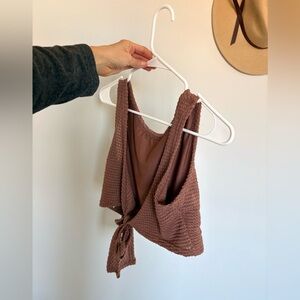 SHEIN Brown Textured Crop Top